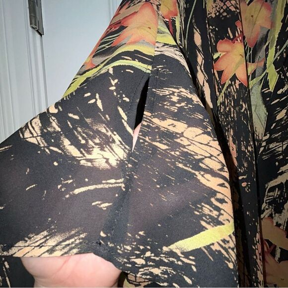 Leslie Fay Floral Print Sleeveless Maxi Dress Long Sleeve Blouse Top 2 Pc. Set - Picture 6 of 15